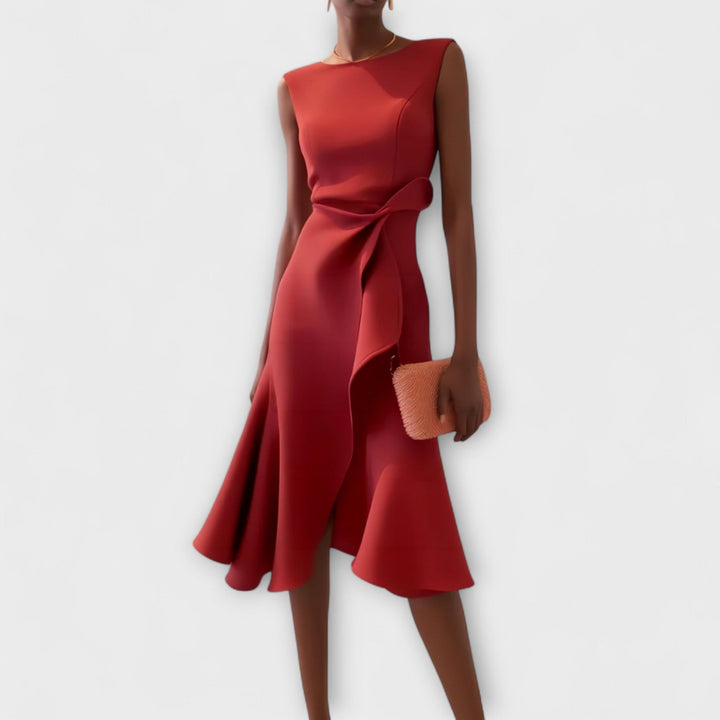 Valantomode | Chic Midi Dress for Effortless Evening Elegance