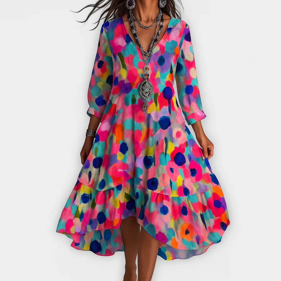 Valantomode | Effortless Bohemian Style Dress for Casual Days