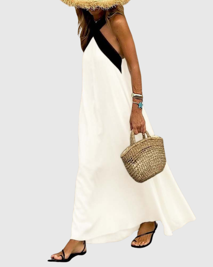 Valantomode | Chic Cross-Neck Dress for Stylish Summer Outings
