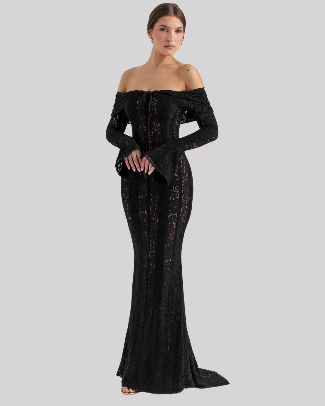 Valantomode | Chic Floral Off-Shoulder Dress for Effortless Elegance