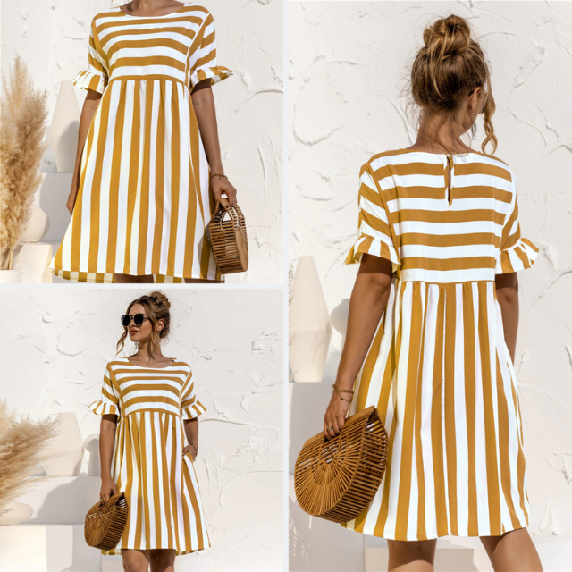 Valantomode | Chic Striped Dress Perfect for Summer Days and Events