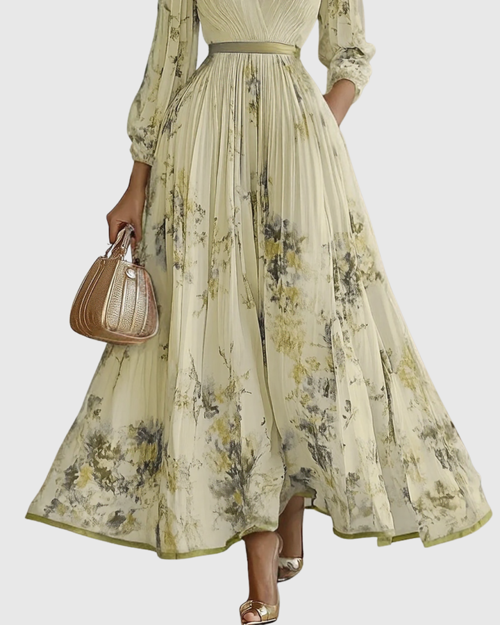 Valantomode | Stylish Pleated Maxi Dress for Effortless Elegance