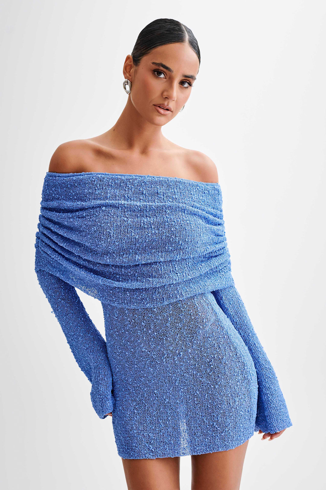 Valantomode | Chic Off-Shoulder Knitted Dress for Effortless Style