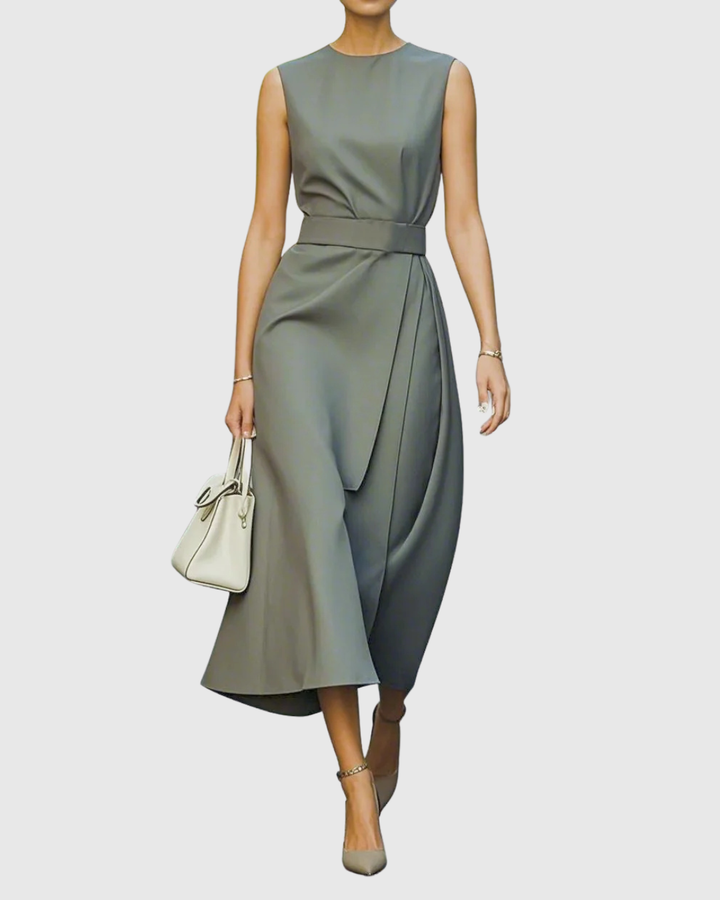 Valantomode | Timeless Round Neck Dress for Stylish Women