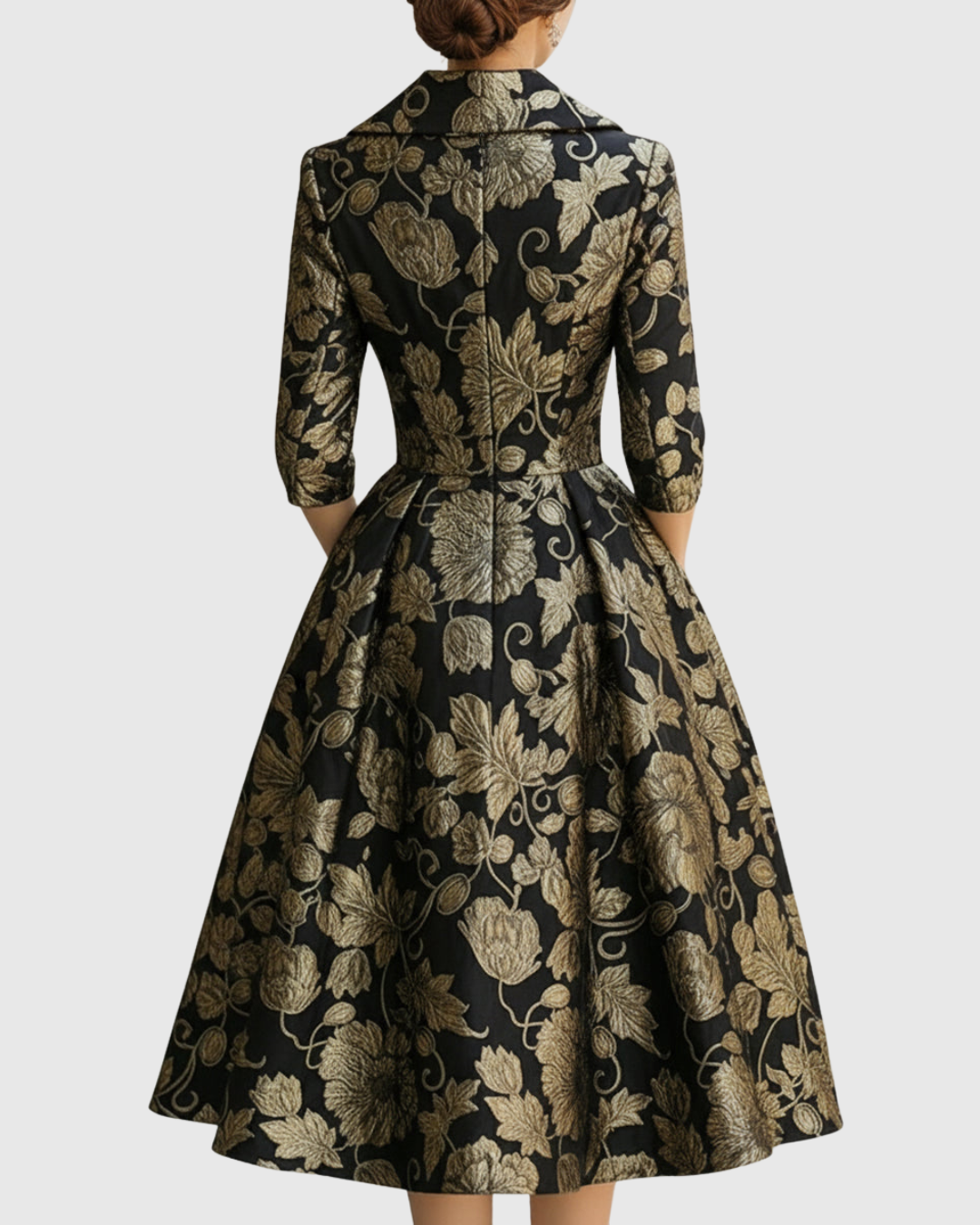 Valantomode | Beautiful Floral Embroidered Midi Dress for Everyday Wear