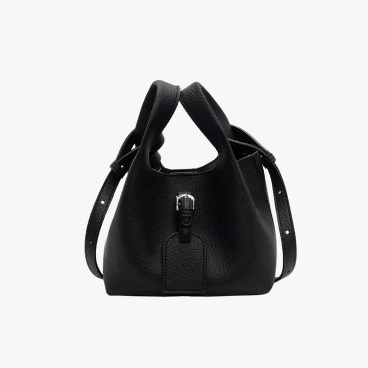 Valantomode | Luna Pebble Cyclus – Premium Pebbled Vegan Leather Mini Bucket Bag with Modular Pouch