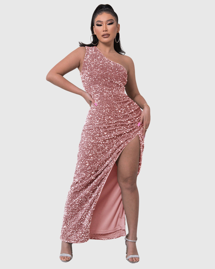 Valantomode | Chic One-Shoulder Dress for Formal Evening Events