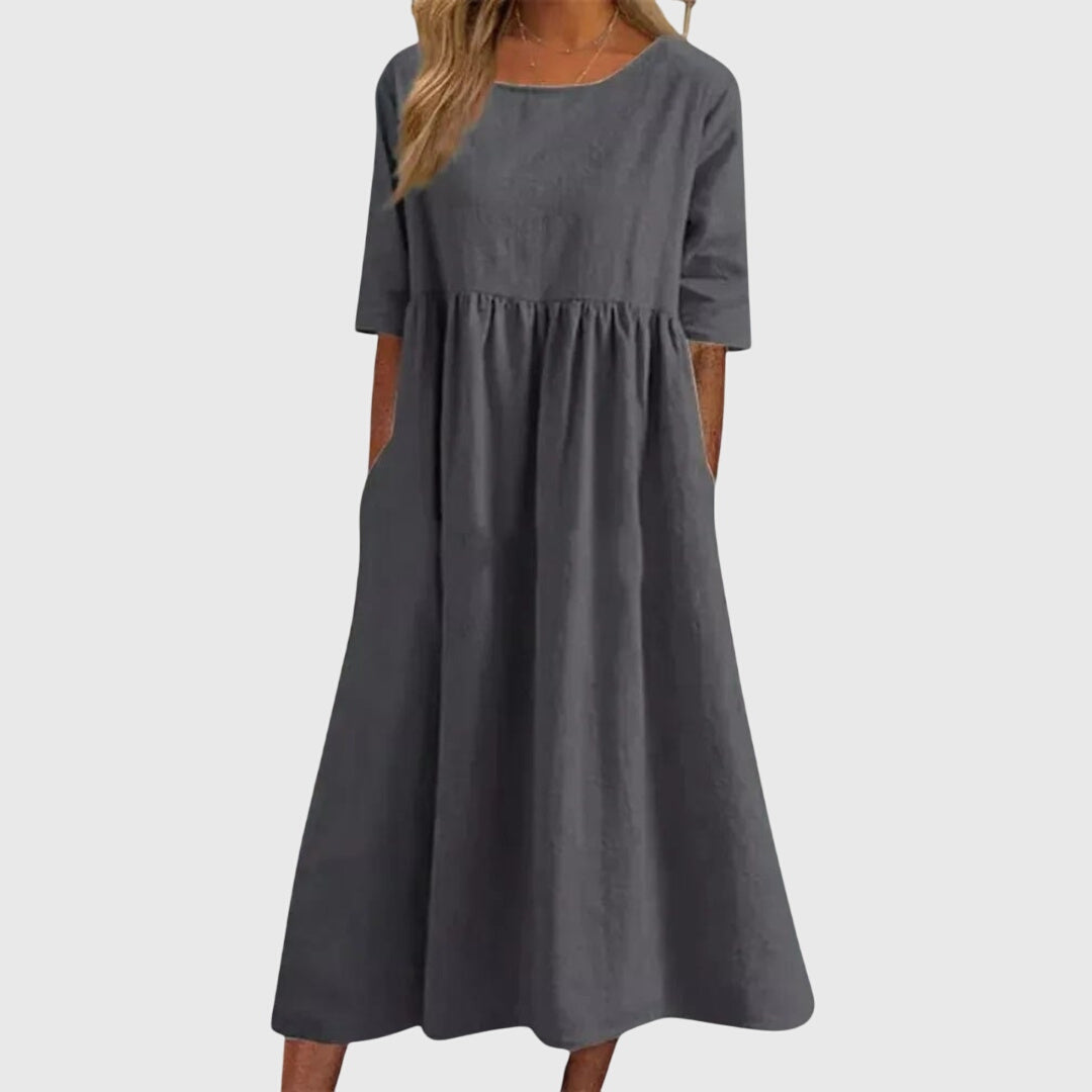 Valantomode | Stylish Short-Sleeve Dress for Chic Summer Outings