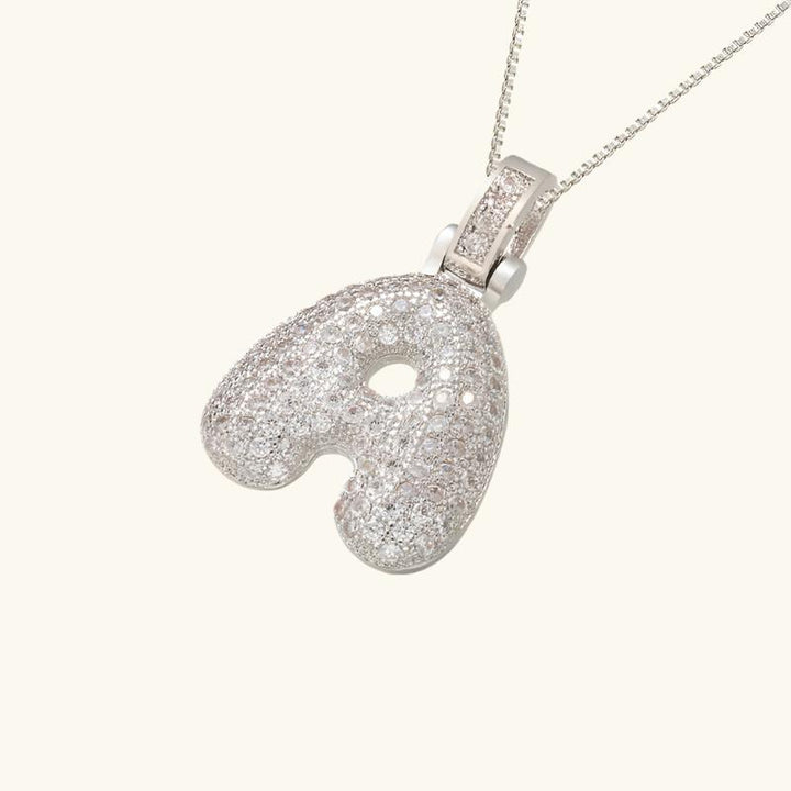 Valantomode | Plated Letter Luxe Necklace with Alphanumeric Architecture and Refractive Assets