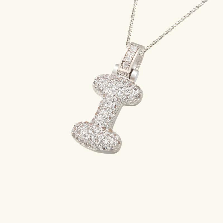 Valantomode | Plated Letter Luxe Necklace with Alphanumeric Architecture and Refractive Assets