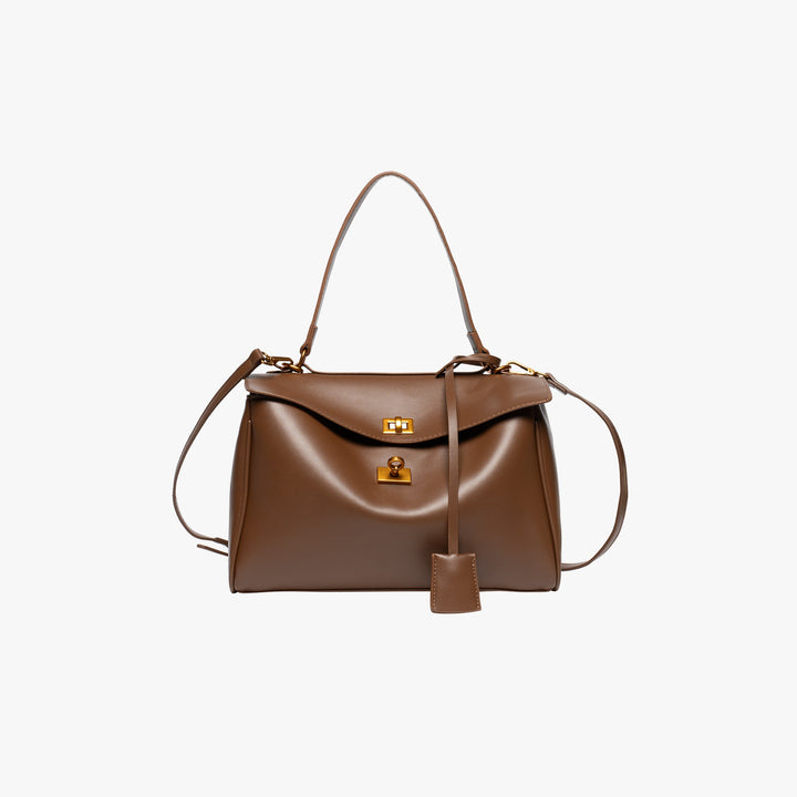 Valantomode | Apex Commuter Garrison – Premium Vegan Leather Structured Tote with Gold-Tone Turn-Lock