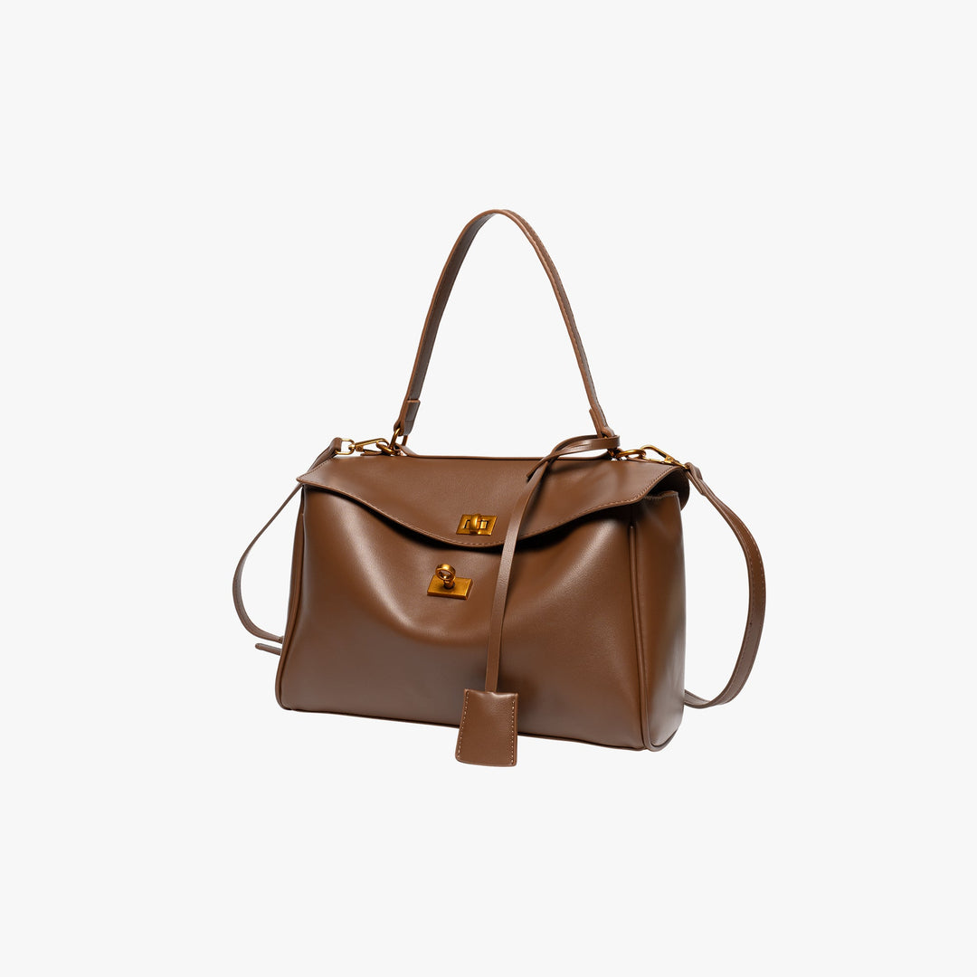Valantomode | Apex Commuter Garrison – Premium Vegan Leather Structured Tote with Gold-Tone Turn-Lock