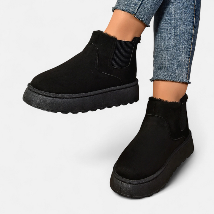 Valantomode | Women’s Short Plush Platform Ankle Boots