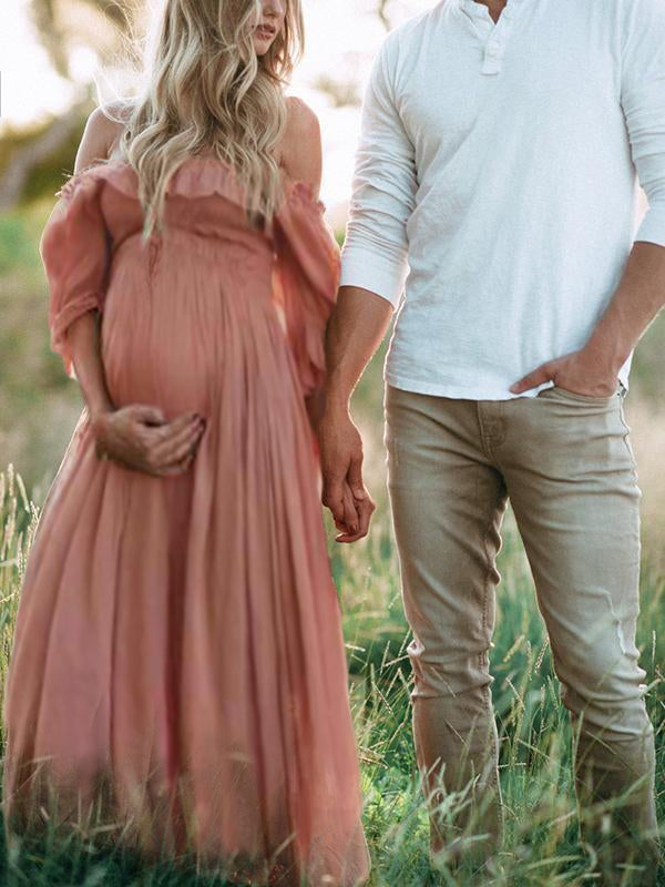 Valantomode | Stylish Long Sleeve Maternity Dress for Boho Moms
