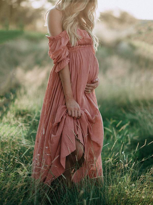 Valantomode | Stylish Long Sleeve Maternity Dress for Boho Moms