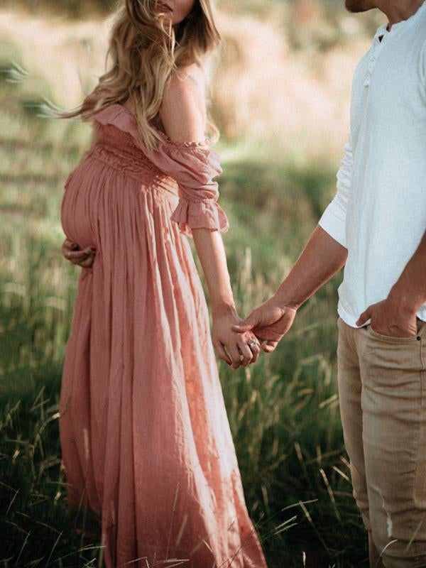Valantomode | Stylish Long Sleeve Maternity Dress for Boho Moms