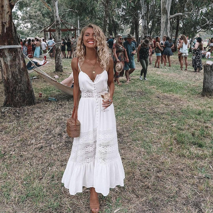 Valantomode | Elegant Summer Lace Dress for Effortless Style