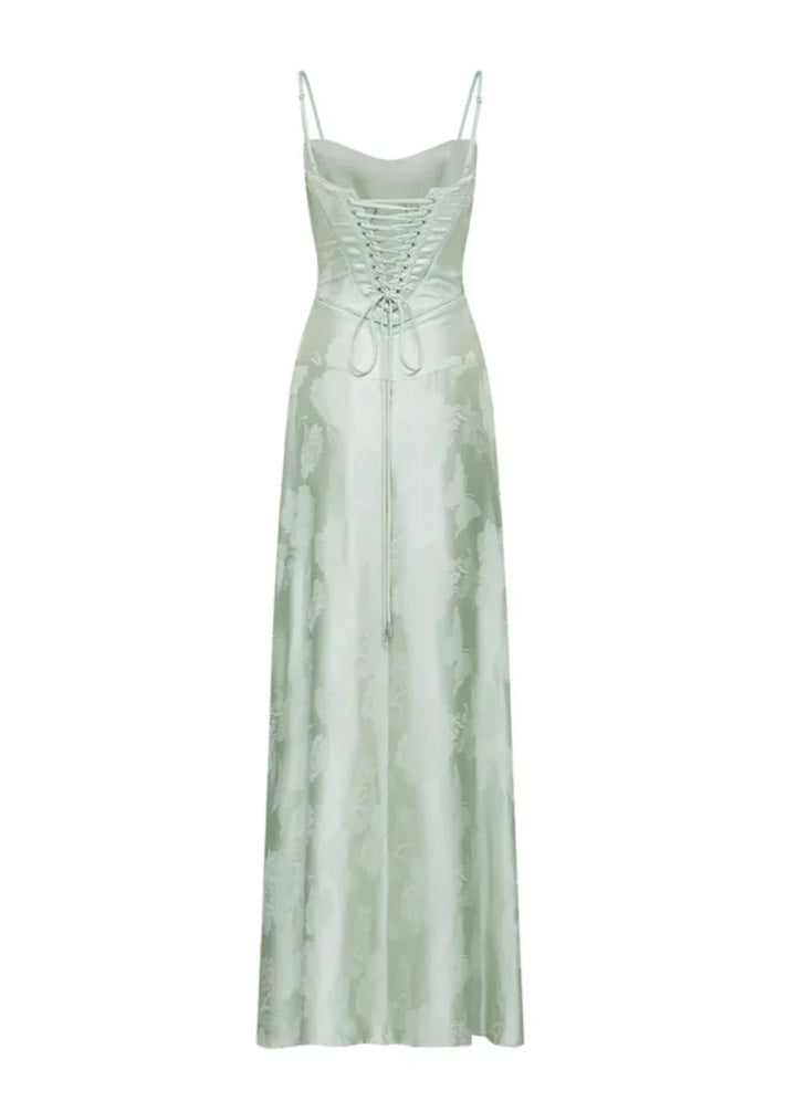 Valantomode | Chic Pistachio Floral Print Dress for Effortless Elegance