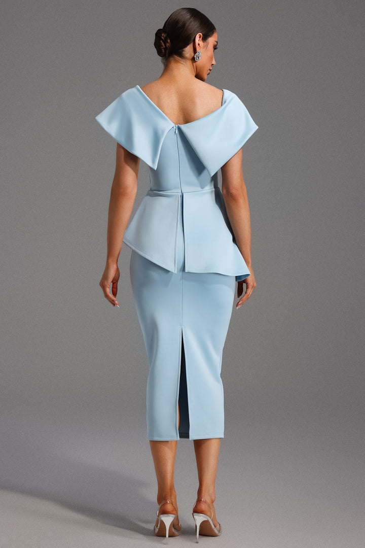 Valantomode | Baby Blue Asymmetrical Dress for Stylish Infants
