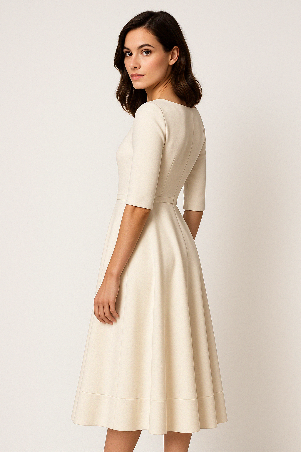 Valantomode | Trendy V-Neck Midi Dress Perfect for Any Occasion