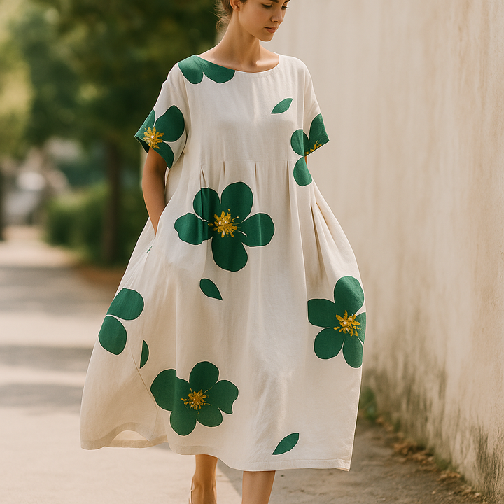 Valantomode | Relaxed Floral Dress for Women Perfect for Spring Days