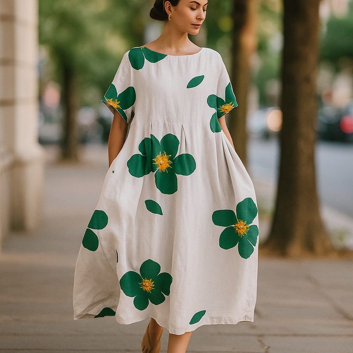Valantomode | Relaxed Floral Dress for Women Perfect for Spring Days