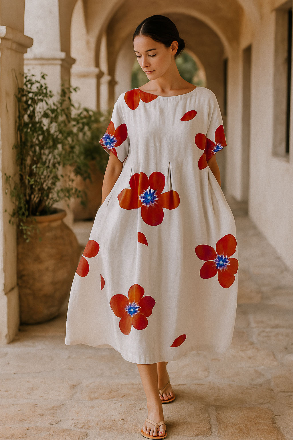 Valantomode | Relaxed Floral Dress for Women Perfect for Spring Days