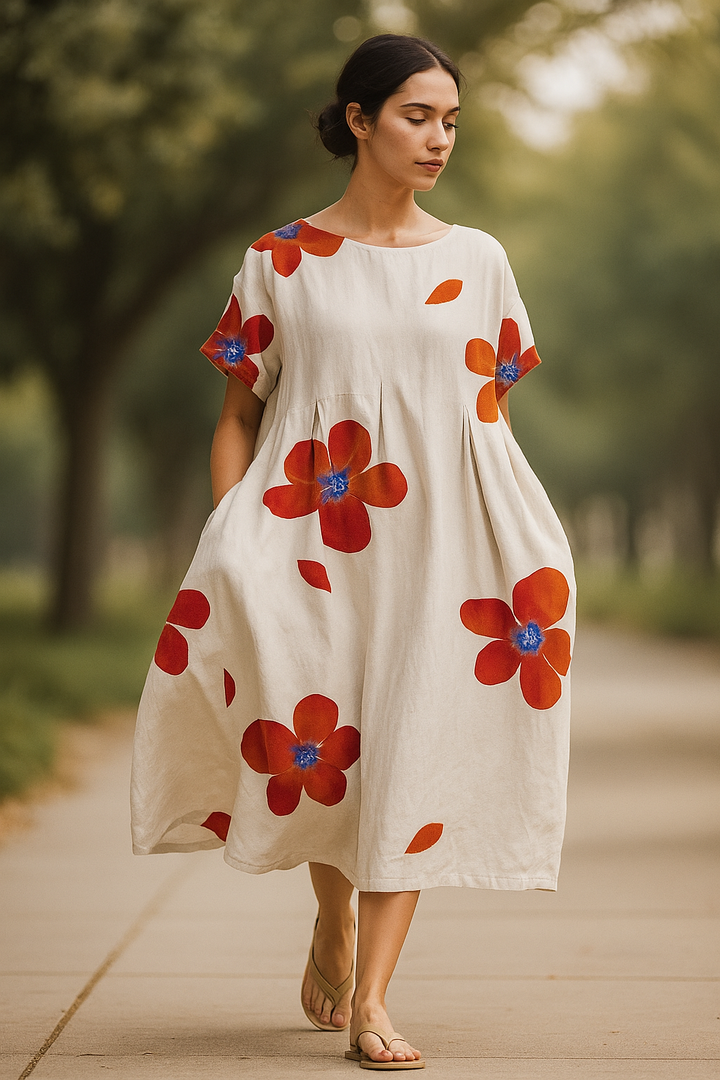 Valantomode | Relaxed Floral Dress for Women Perfect for Spring Days