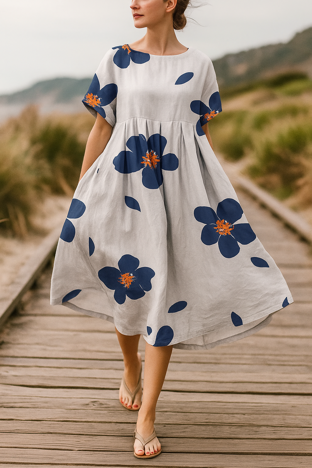 Valantomode | Relaxed Floral Dress for Women Perfect for Spring Days