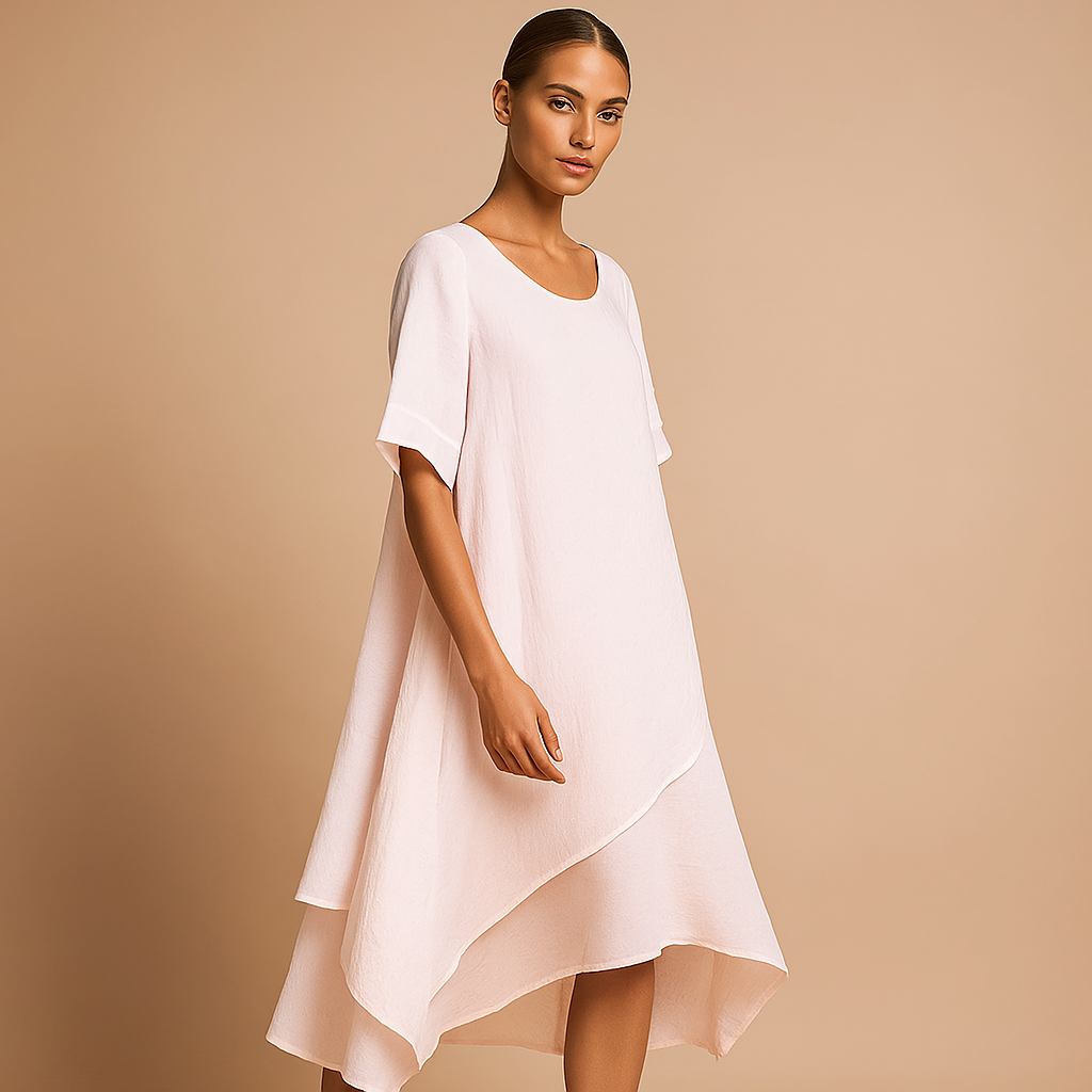 Valantomode | Chic Layered Cotton Dress for Effortless Summer Style