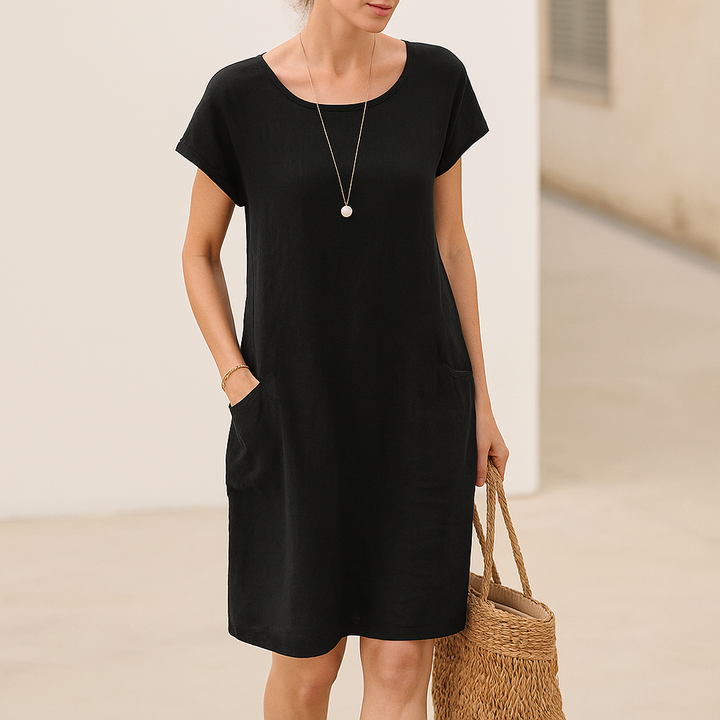 Valantomode | Chic Linen Dress for Women Perfect for Summer Outings