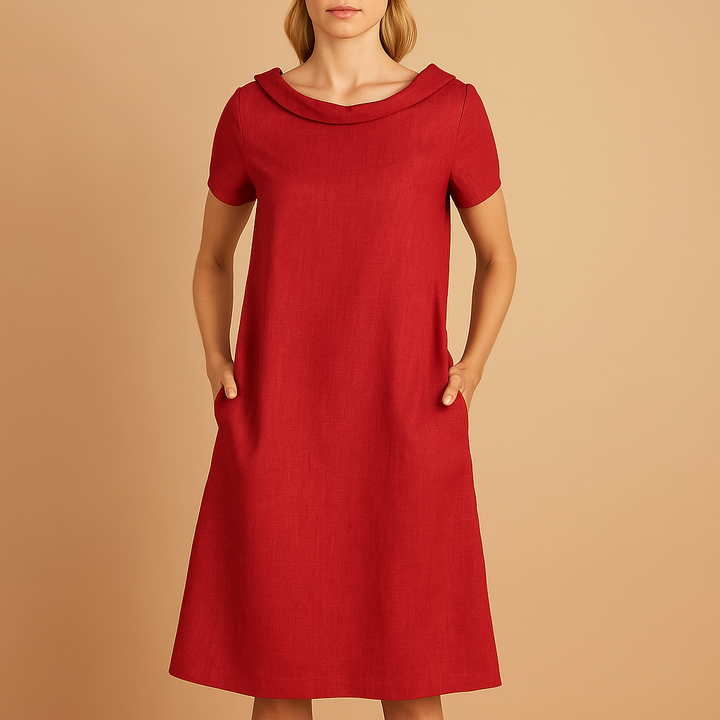 Valantomode | Stylish Linen Dress with Pockets for Everyday Wear