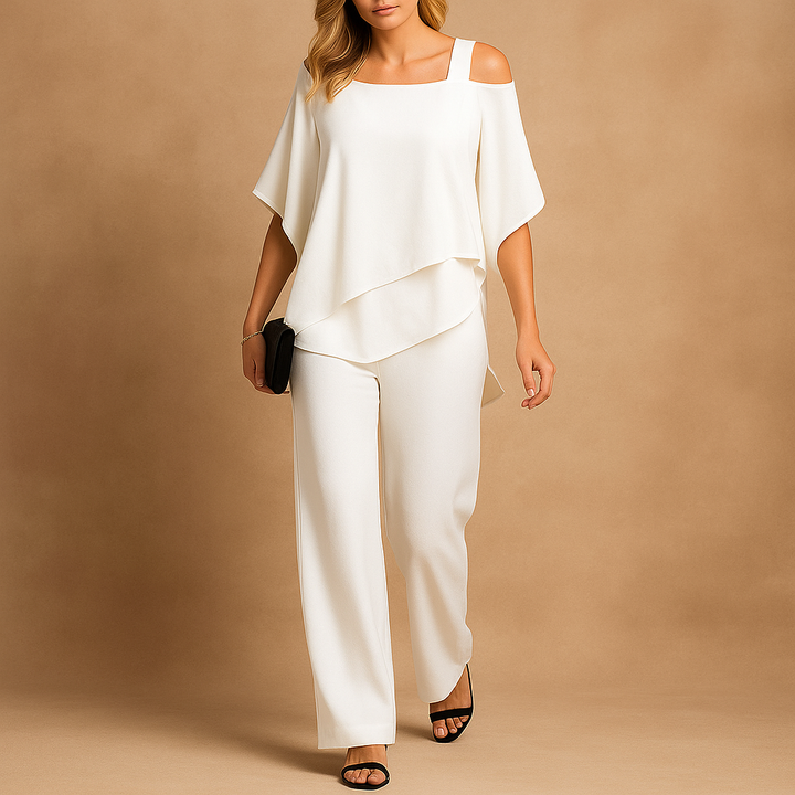 Valantomode | Chic White Two-Piece Outfit for Stylish Women