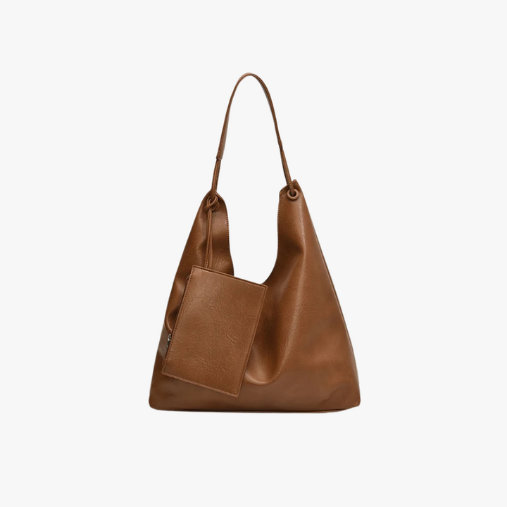 Valantomode | Aria Vertical Slouch – Premium Vegan Leather Oversized Tote with Modular Pouch
