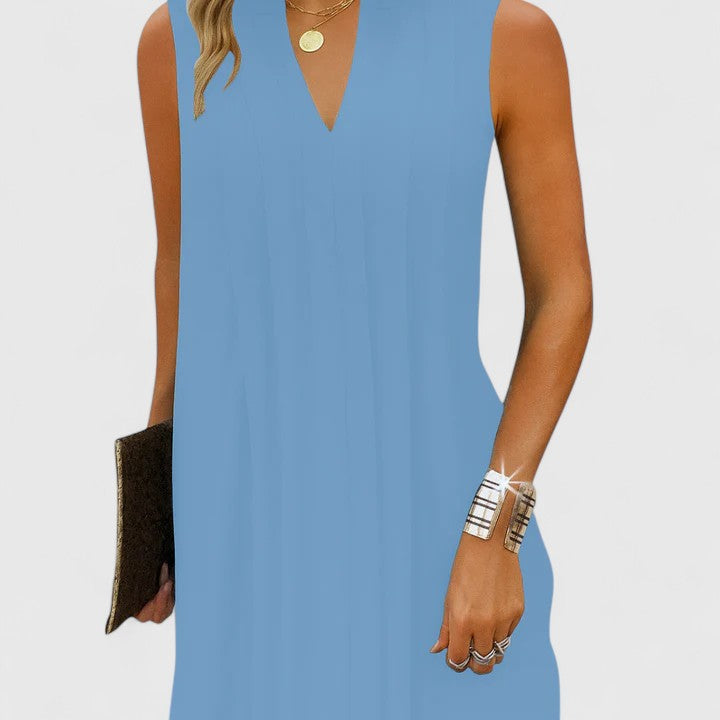 Valantomode | Flattering V-Neck Dress for Effortless Elegance