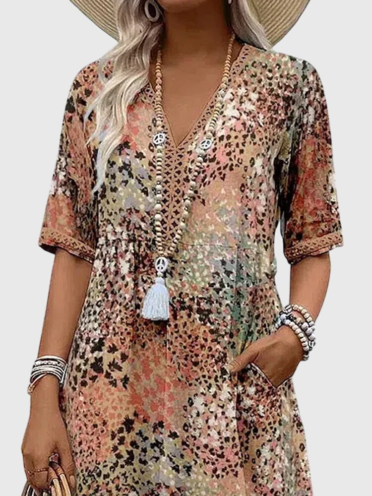 Valantomode | Beautiful Floral Midi Dress for Spring Celebrations