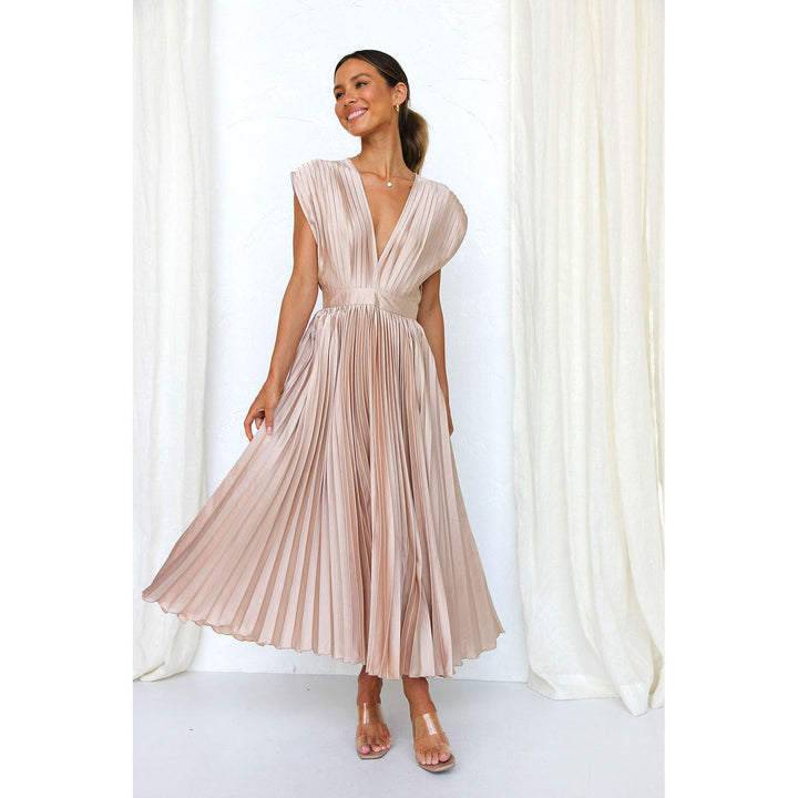 Valantomode | Elegant Pleated Skirt Dress for Effortless Style