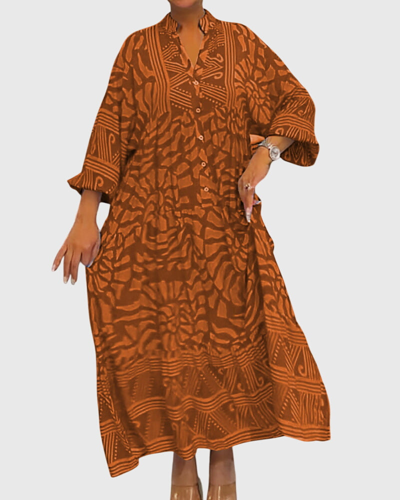 Valantomode | Chic Maxi Dress with Beautiful Print for Any Occasion