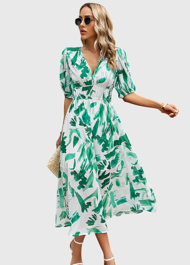Valantomode | Beautiful Floral Midi Dress for Any Casual Gathering