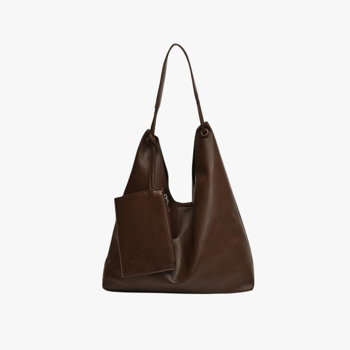 Valantomode | Aria Vertical Slouch – Premium Vegan Leather Oversized Tote with Modular Pouch