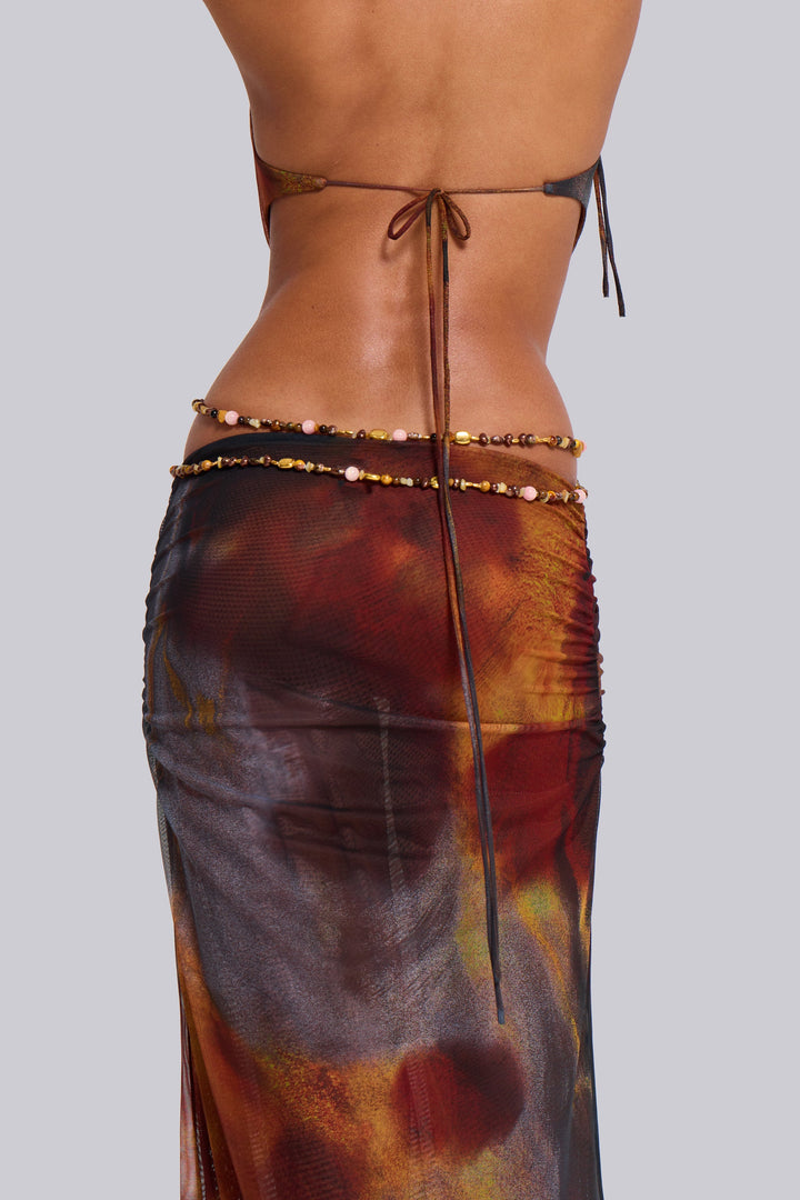 Valantomode | Chic Backless Maxi Dress in Rich Whiskey Color