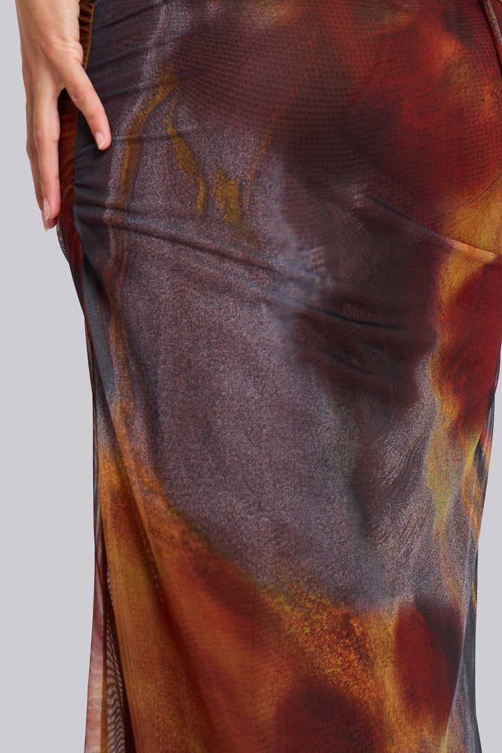Valantomode | Chic Backless Maxi Dress in Rich Whiskey Color