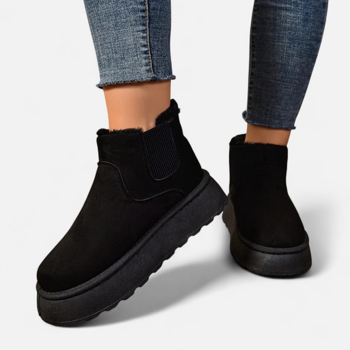 Valantomode | Women’s Short Plush Platform Ankle Boots