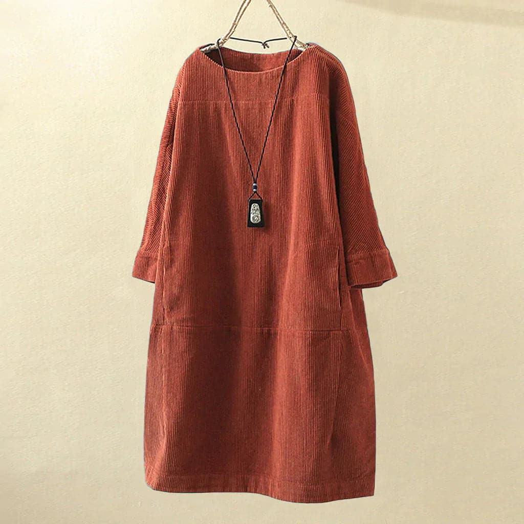 Valantomode | Cozy Women's Corduroy Dress for Effortless Style