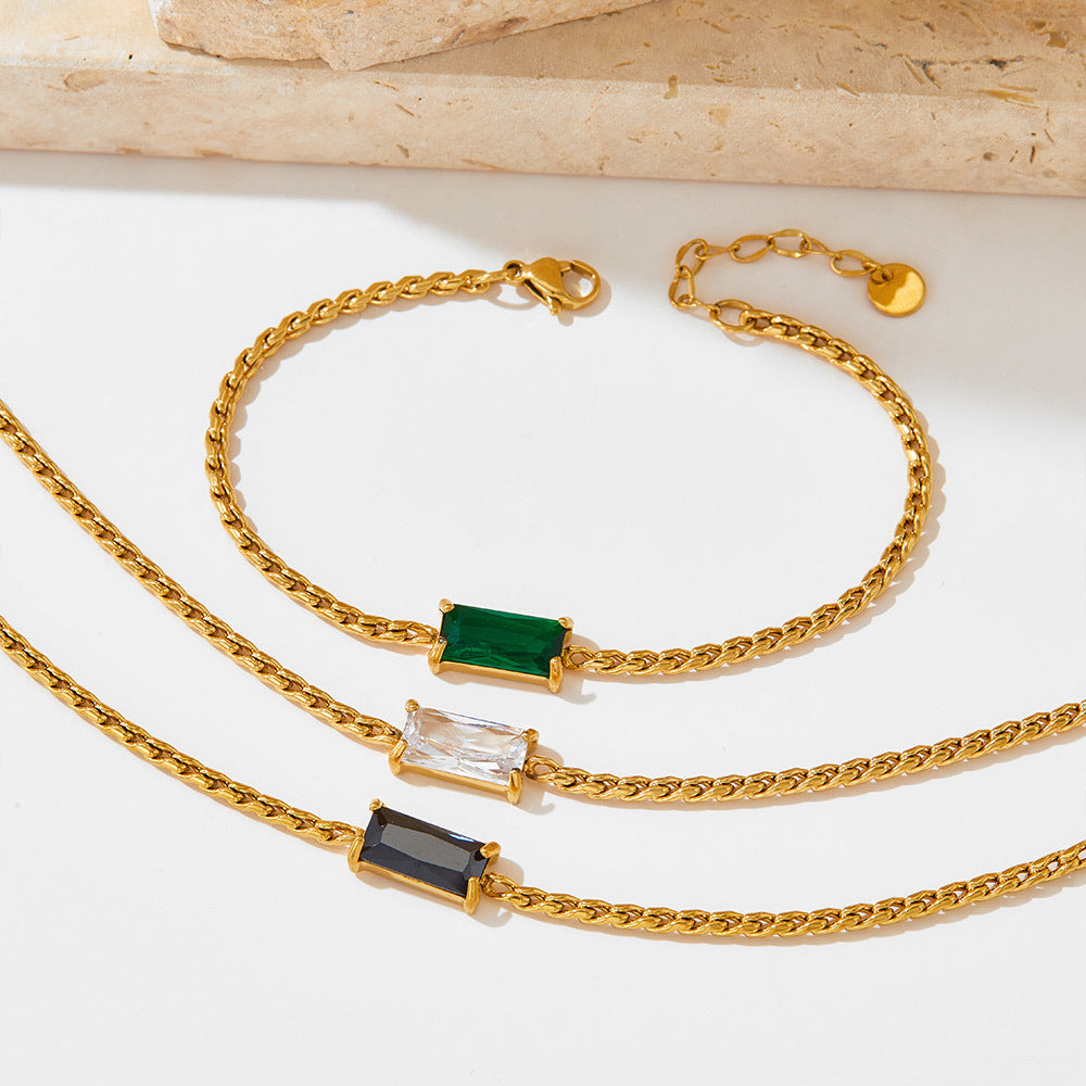 Valantomode | Gold Plated Gemstone Bracelet for Women