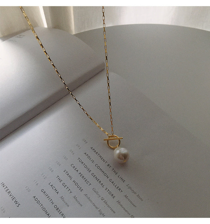 Valantomode | Gold Plated Baroque Pearl Necklace for Women