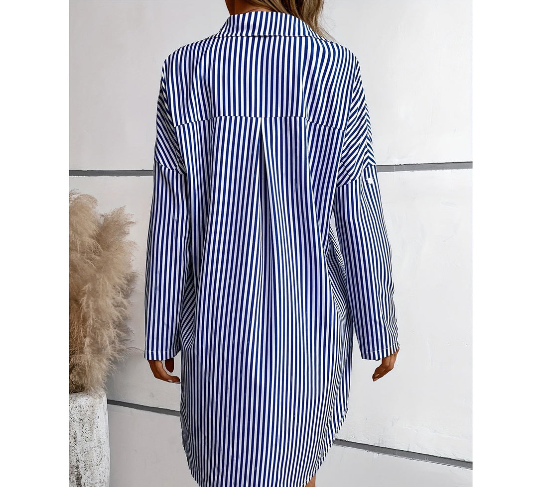 Valantomode | Stylish Striped Dress with Practical Pockets for Women