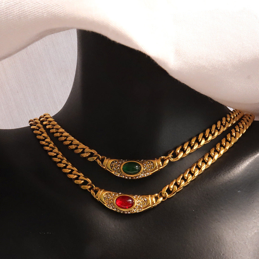Valantomode | Plated Victoria Gold Necklace with Monolithic Pendant Architecture