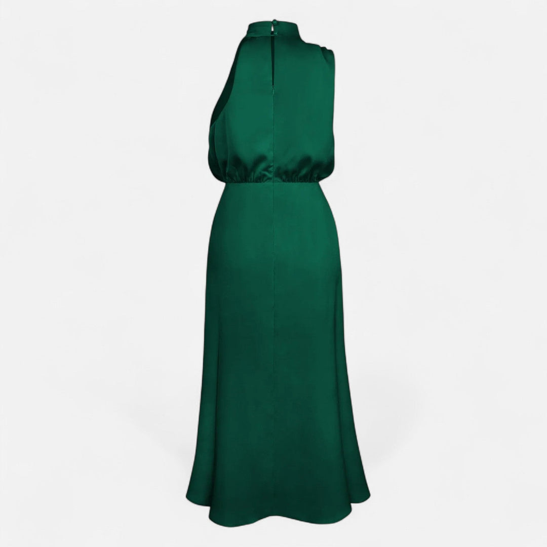 Valantomode | Women’s Satin A-Line Sleeveless Long Dress