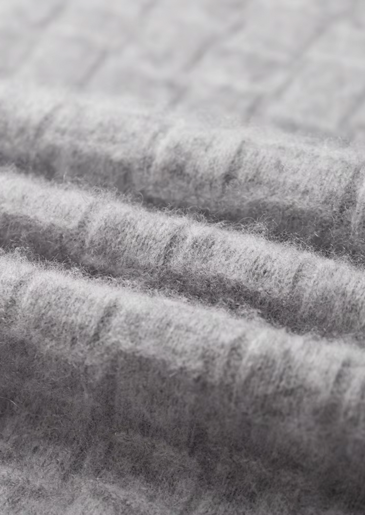 Valantomode | Men’s Textured Mockneck Knit – Geometric Presence & Tactical Elegance